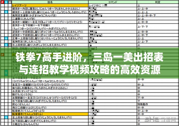 铁拳7高手进阶，三岛一美出招表与连招教学视频攻略的高效资源管理技巧