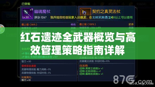 红石遗迹全武器概览与高效管理策略指南详解