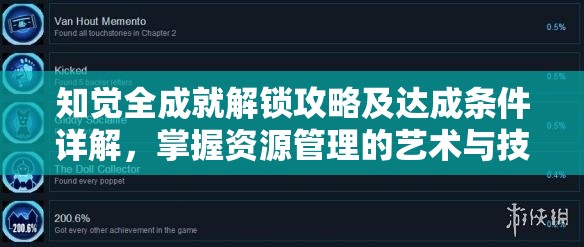 知觉全成就解锁攻略及达成条件详解，掌握资源管理的艺术与技巧