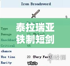 泰拉瑞亚铁制短剑全面解析，属性、获取攻略及战斗适用场景