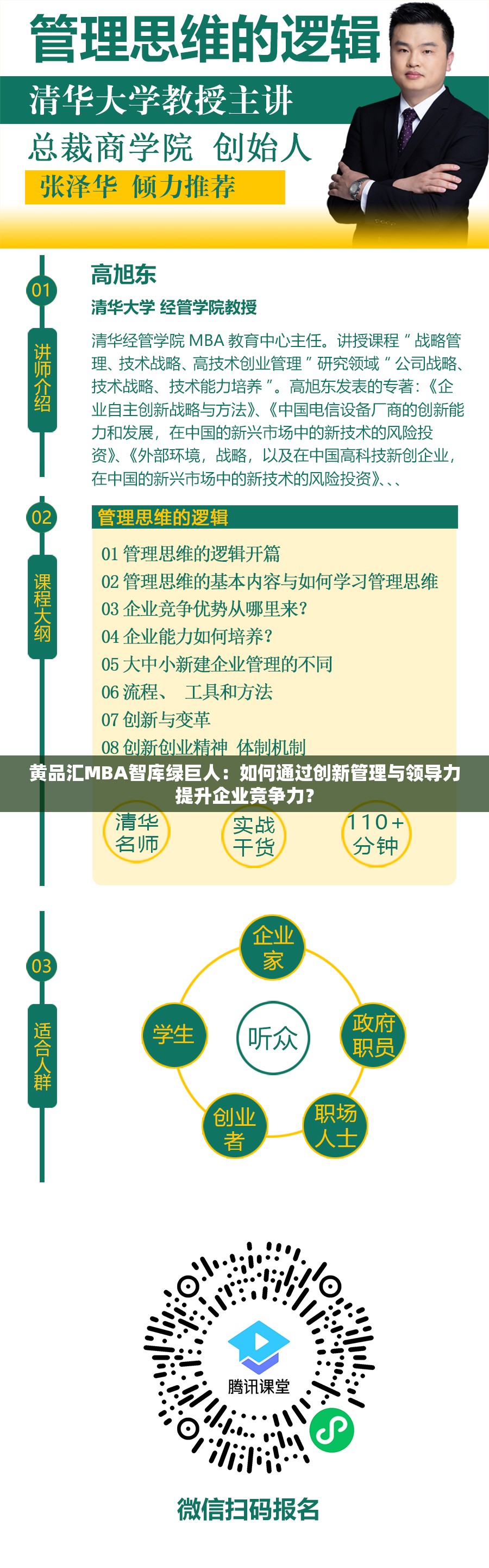 黄品汇MBA智库绿巨人：如何通过创新管理与领导力提升企业竞争力？