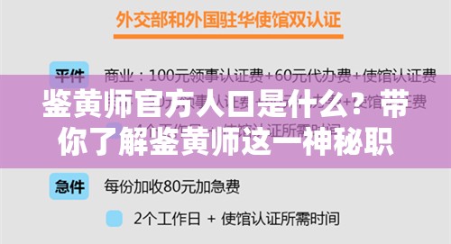 鉴黄师官方人口是什么？带你了解鉴黄师这一神秘职业的相关情况