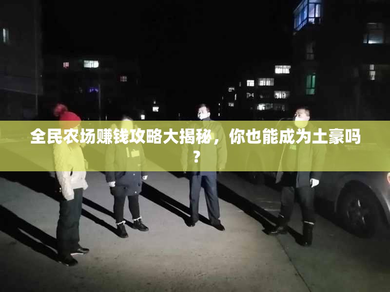 全民农场赚钱攻略大揭秘，你也能成为土豪吗？